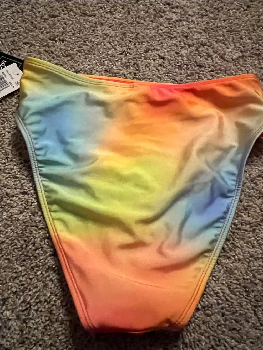 Salt + Cove Sunset Gradient High-Cut Bikini Bottom - Orange & Pink